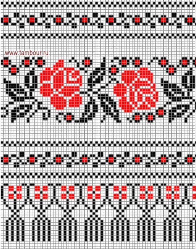 Схема вышивки орнамента украинского рушника