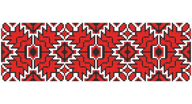 Вышитый хорошо, как старая ручная вышивка крестом этническая украина узор украинский орнамент полотенца рушник называется вектор