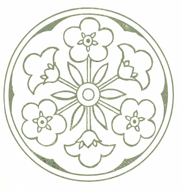 Орнамент в круге из растительных элементов