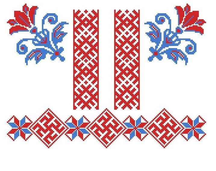 Русские узоры на одежде рисунок 