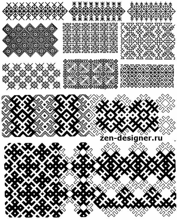Орнаментальные мотивы и композиция мордовской народной вышивки