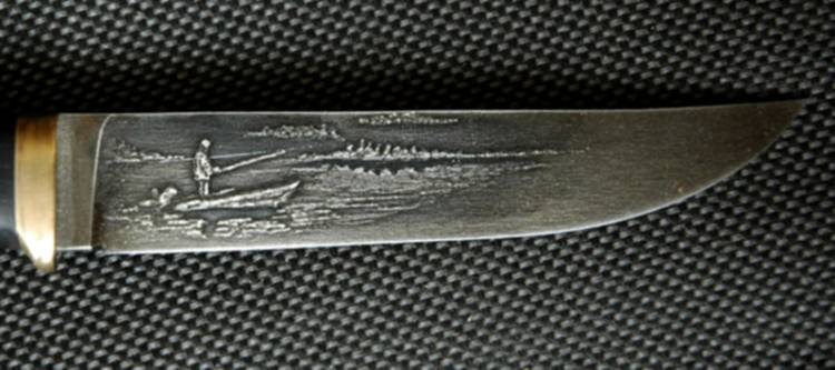 Нож рыбацкий, с травлением