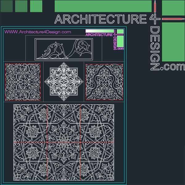 Islamic architecture ornament motifs and arches for AutoCad (Collection