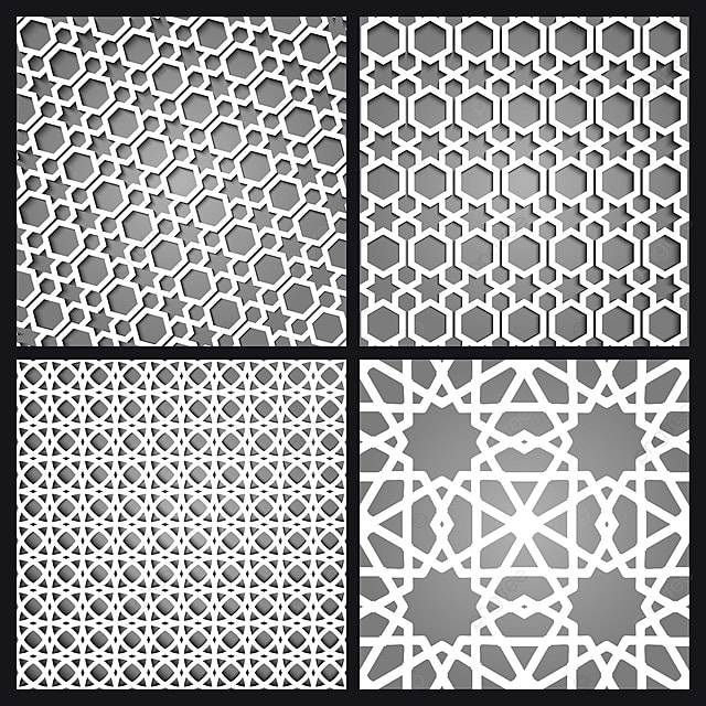 марокканский бесшовный узор и фон набор арабский геометрический орнамент PNG 