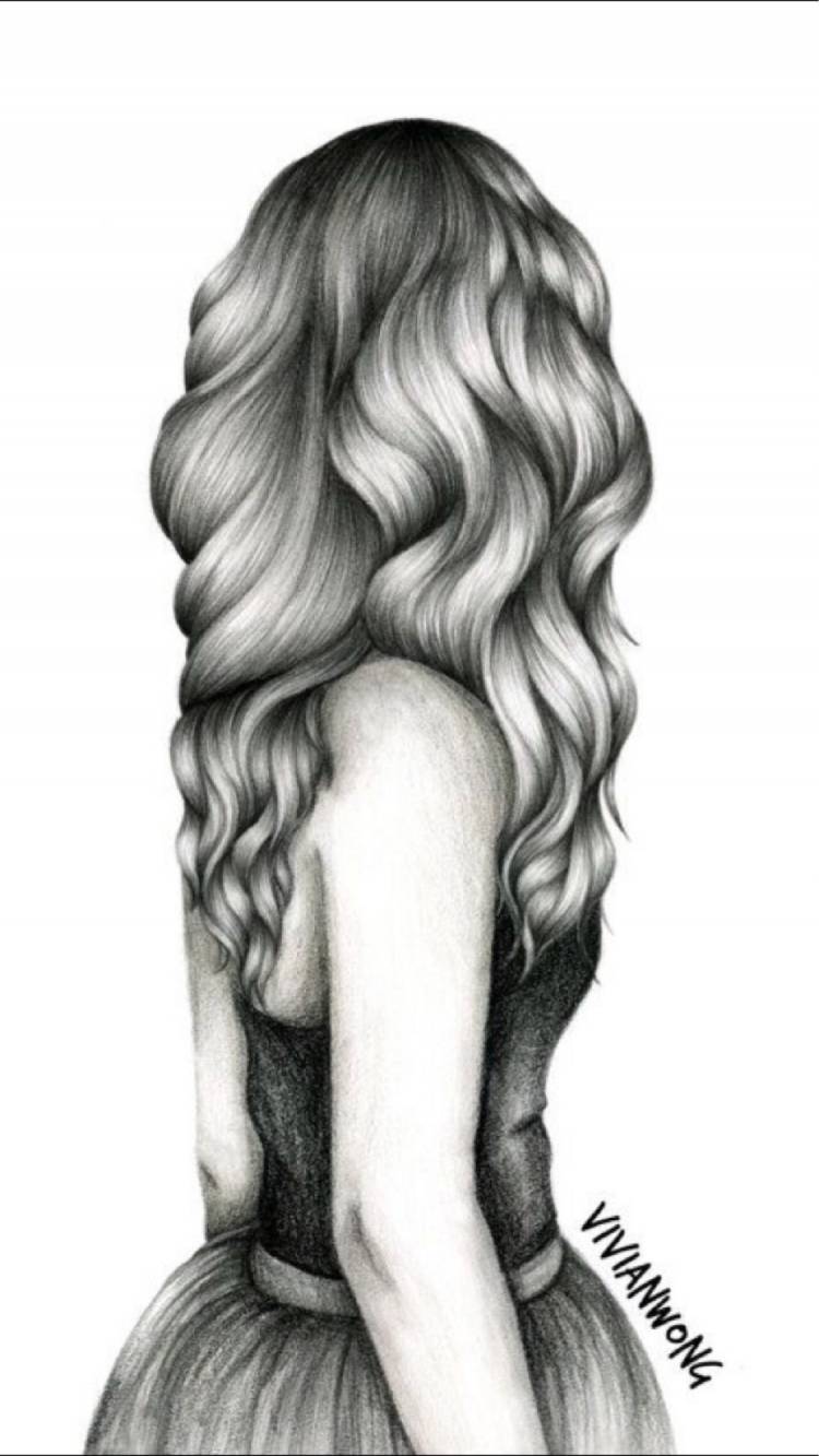 Рисунки карандашом для срисовки девушки со спины 