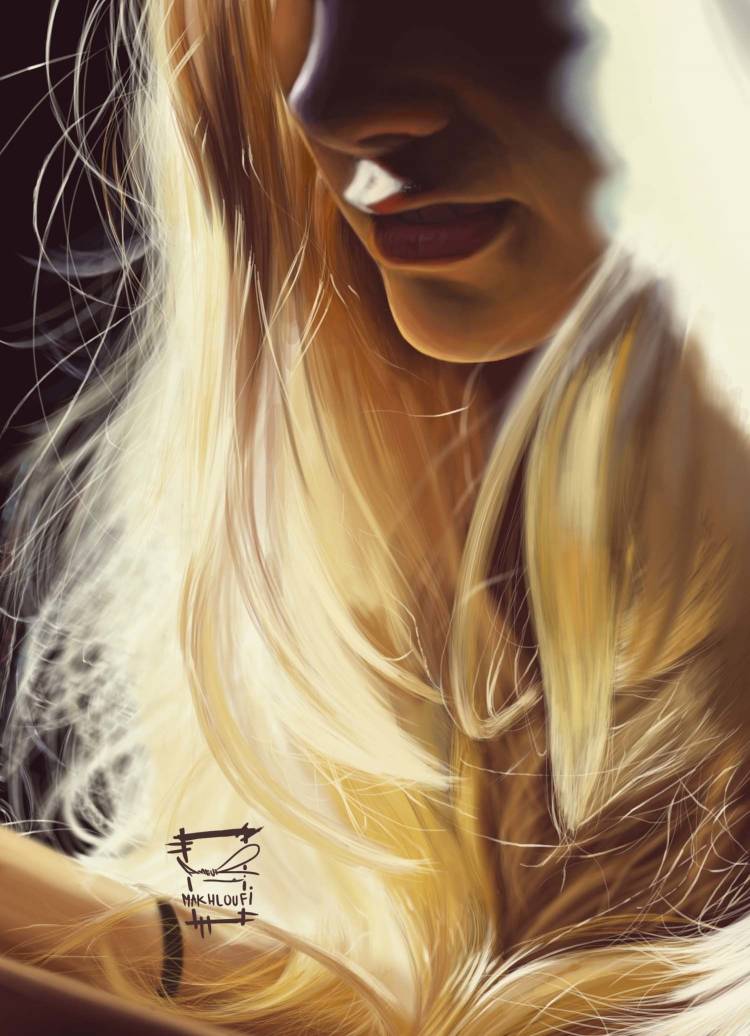 Девушка блондинка рисунок