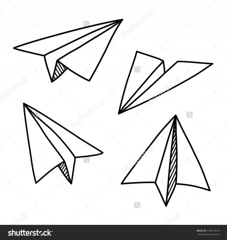 Самолет бумажный рисунок