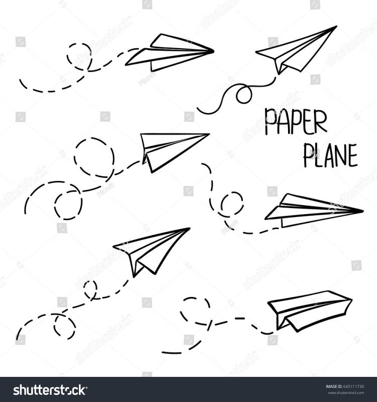 Векторный бумажный самолетик