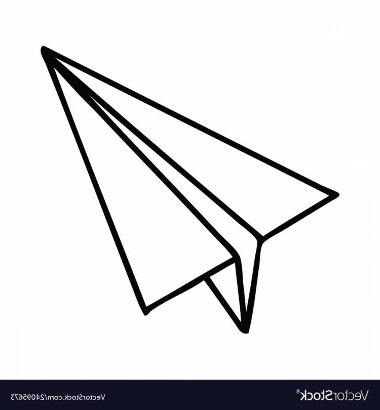 Нарисованный бумажный самолетик