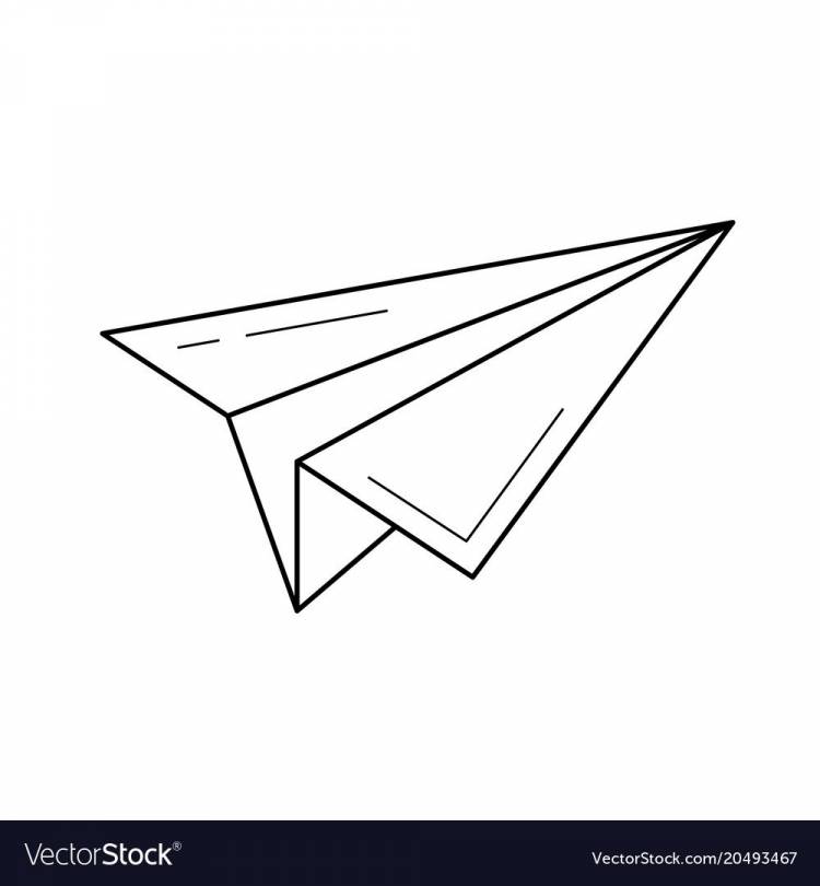 Бумажный самолет рисунок