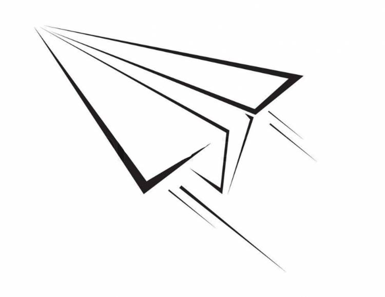 Самолет бумажный рисунок