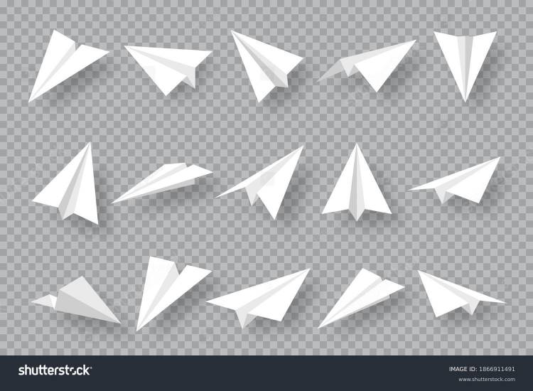 Нарисованный бумажный самолетик