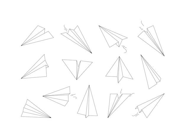 Линейные бумажные самолетики