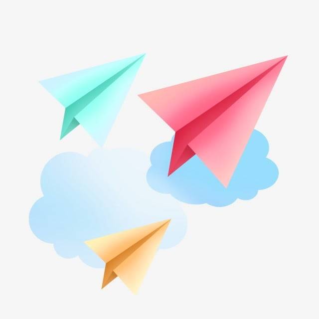 самолет бумажный самолёт мультфильм самолет оригами PNG , клипарт бумажный самолетик, нарисованный от руки самолет, градиент PNG картинки и пнг PSD рисунок для бесплатной загрузки