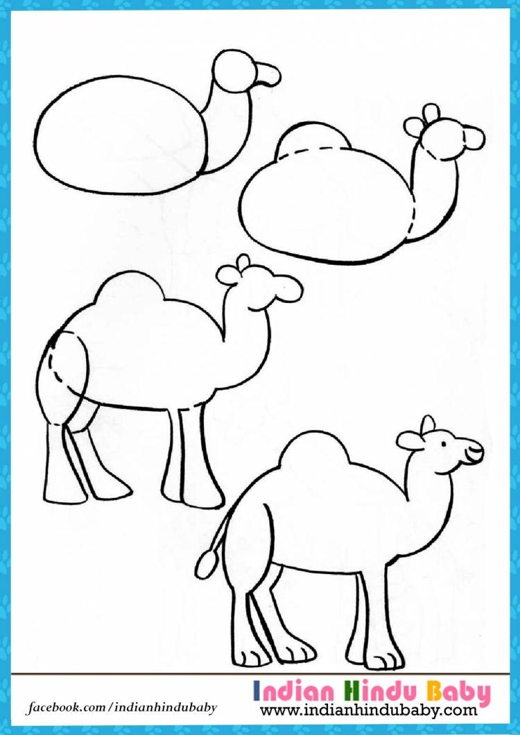Поэтапное рисование верблюда для детей