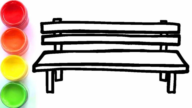 Как нарисовать яркую скамейку