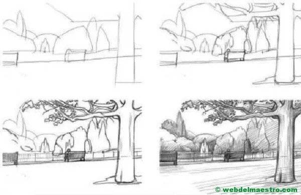 Как нарисовать парк 