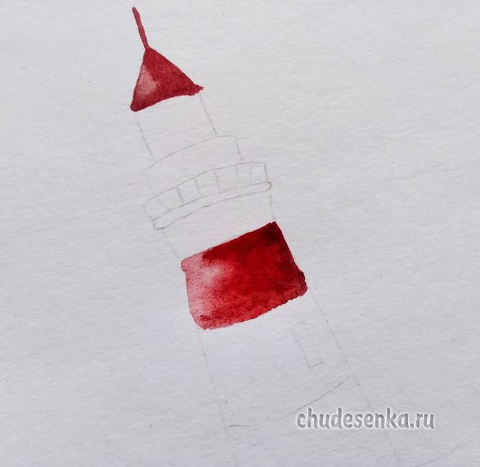 Как нарисовать маяк акварелью