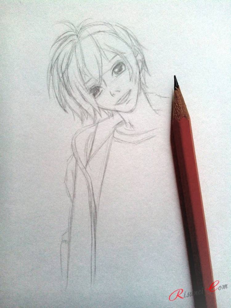 Учимся рисовать парня аниме Рисунки карандашом поэтапно