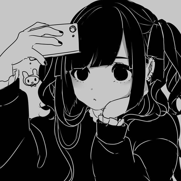 Картинки на телефон аниме черно белые 