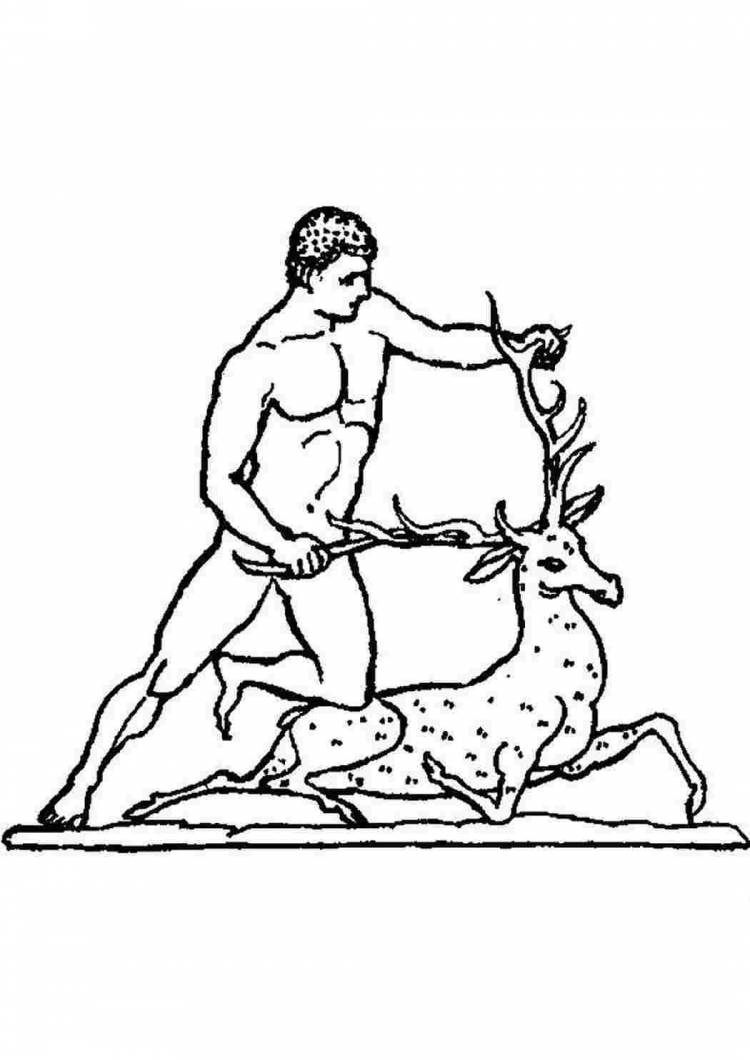 Геракл и лань рисунок