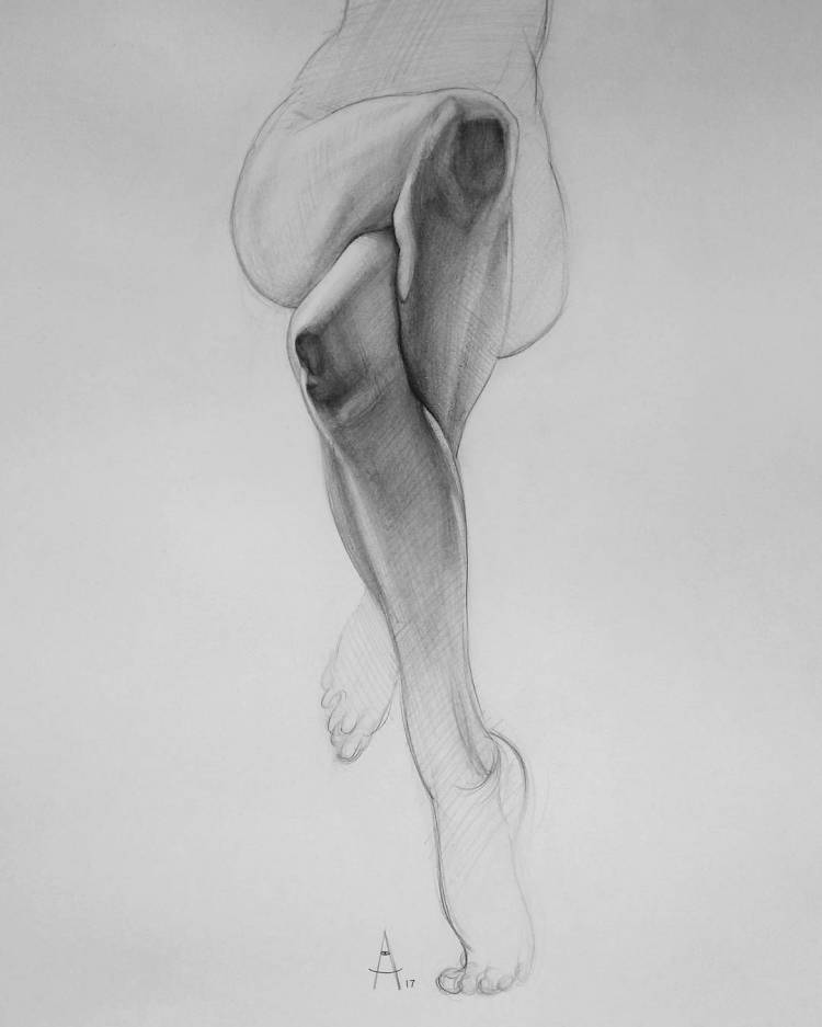 Женское тело рисунок карандашом 
