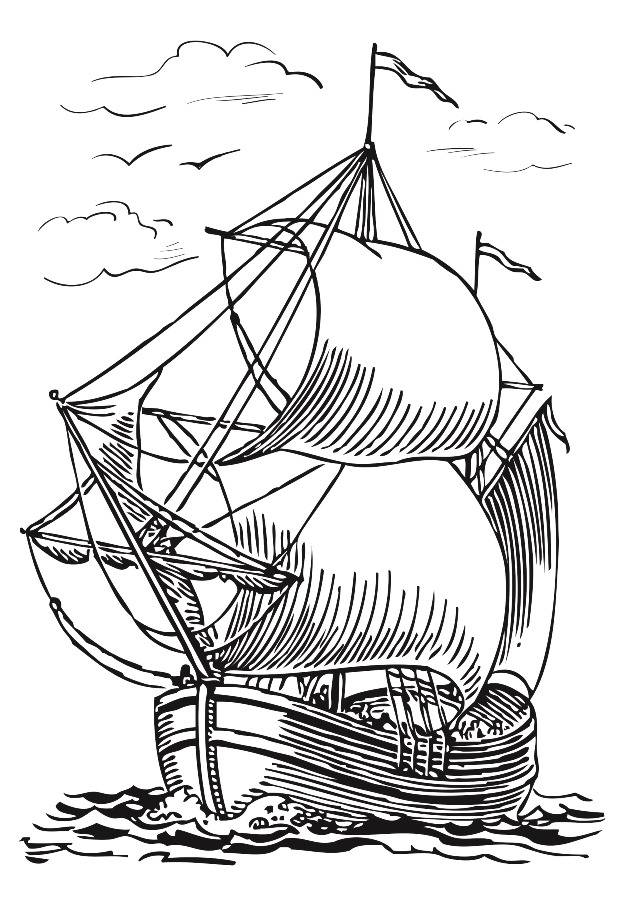 Скачать бесплатно рисунок для выжигания Корабль на сайте Десятого королевства