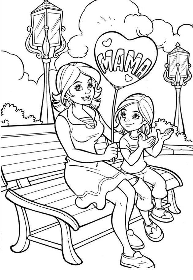 Рисунки мамы и дочки для срисовки 