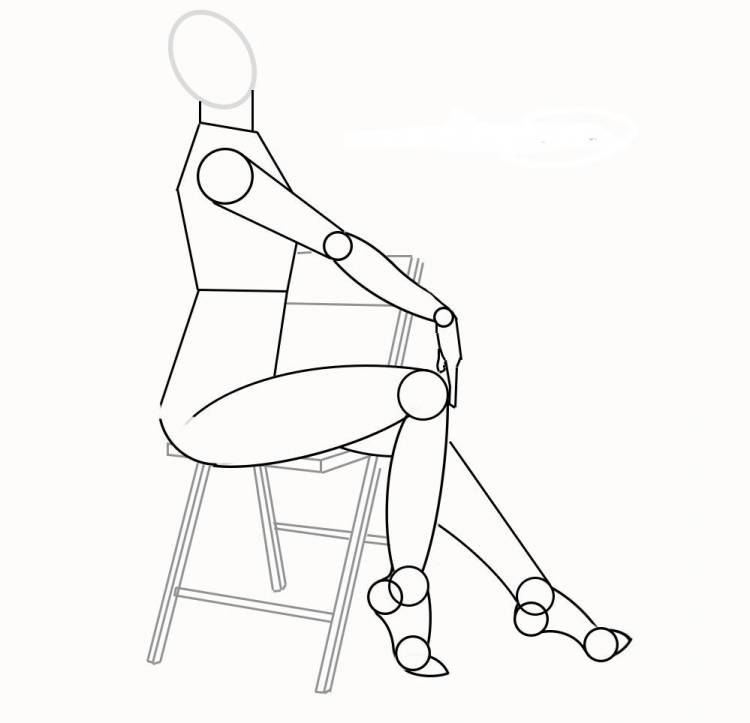 Сидящий человек на стуле рисунок поэтапно 