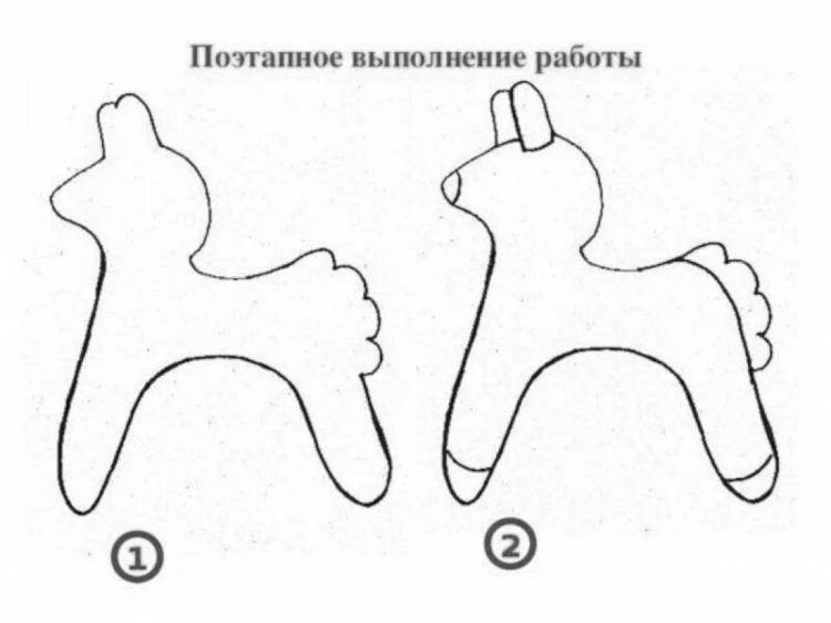 Дымковский конь рисунок