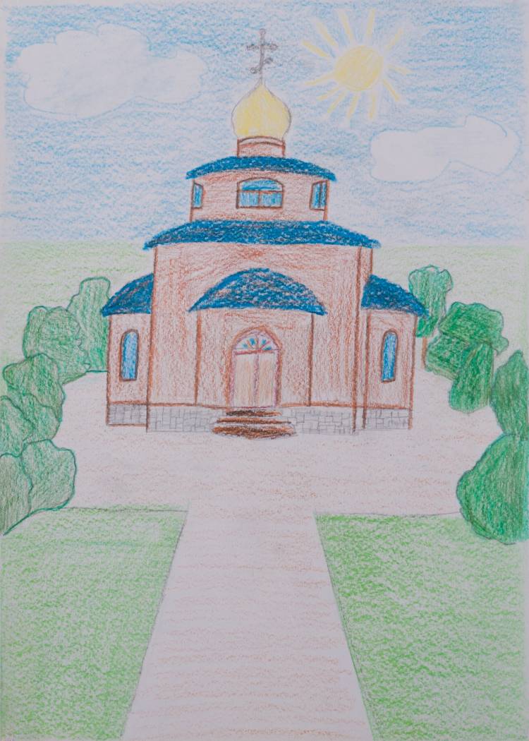 Поэтапное рисование храма