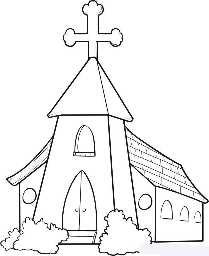 Как нарисовать церковь карандашом поэтапно
