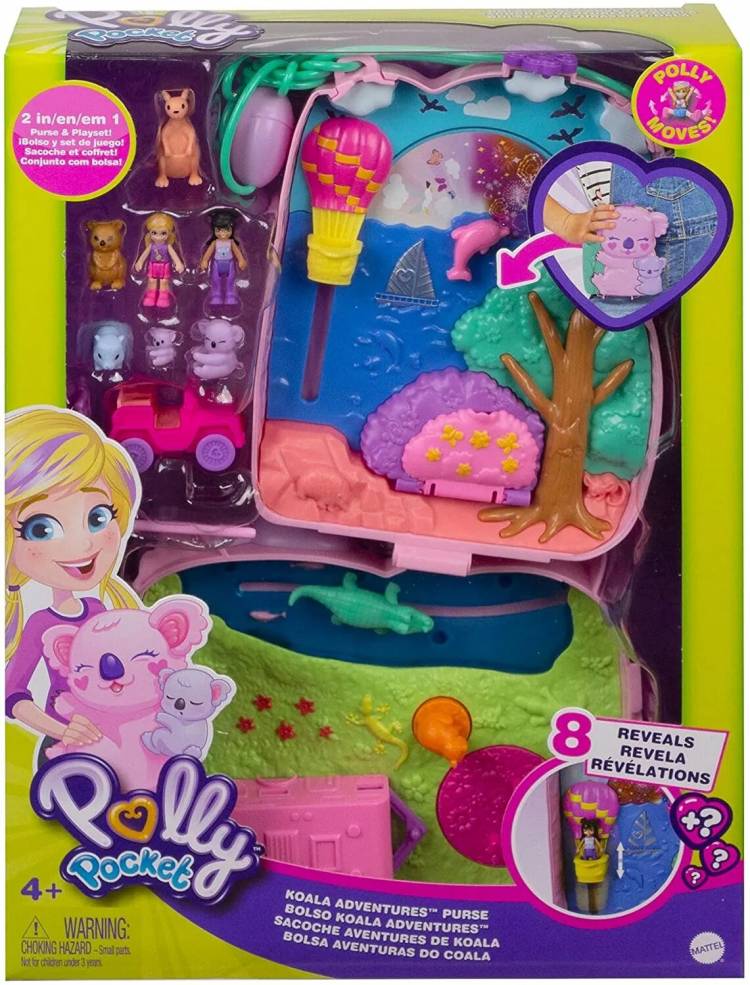 оригинальный Mattel Polly Pocket Koala Приключения сумки для девочек домашние игрушки для детей Русалка дети реборн Куклы Игрушки для девочек