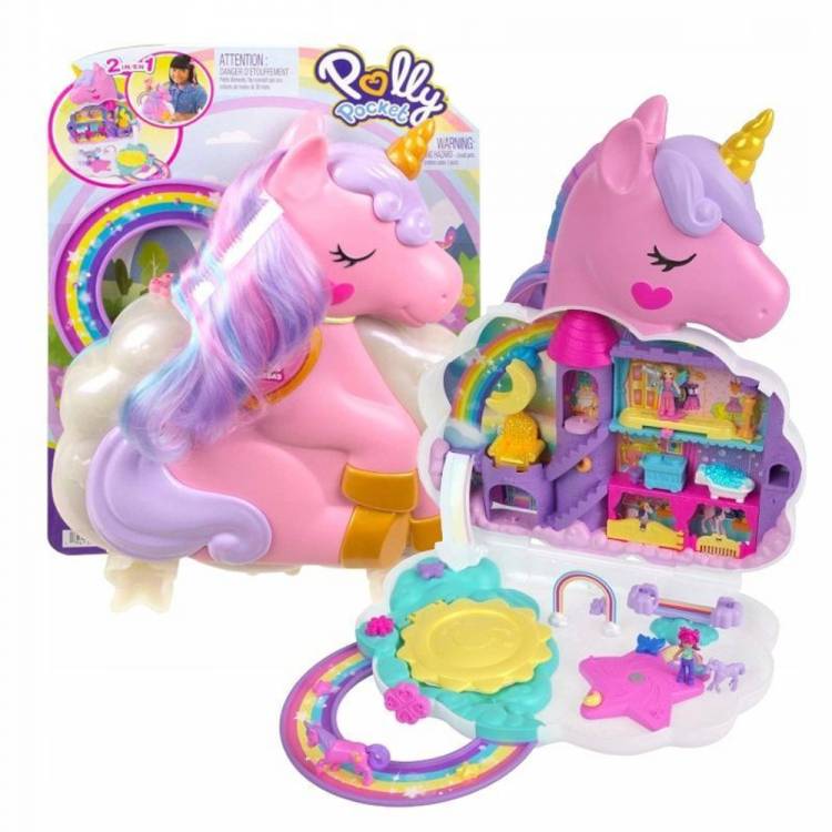 Фигурка Mattel Polly Pocket Игровой набор Салон красоты Unicorn HKV