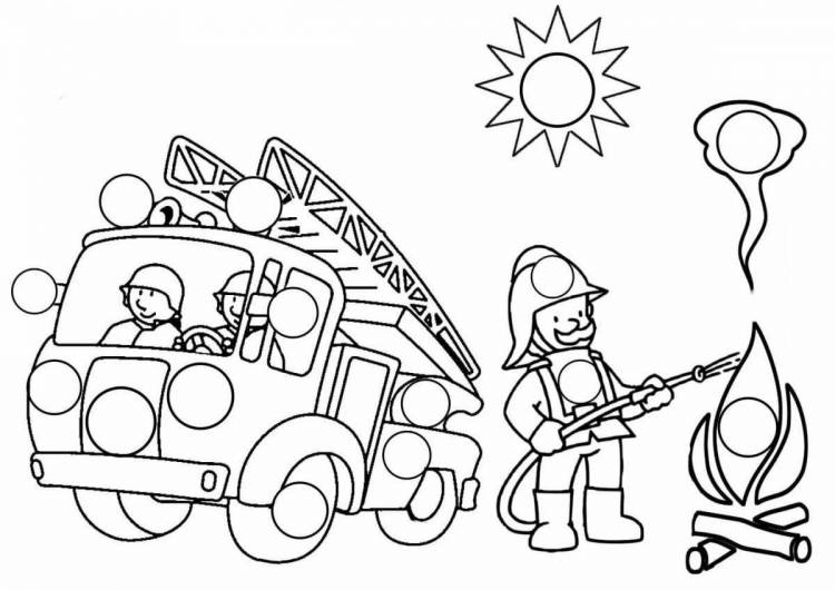 Раскраски На тему пожарная безопасность для детского сада 
