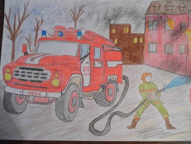 Срисовки на тему пожарная безопасность 