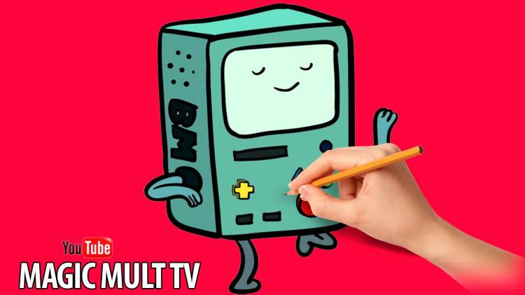 Как нарисовать Бимо из Время Приключений How To Draw And Paint BMO Adventure Time Cartoon Network