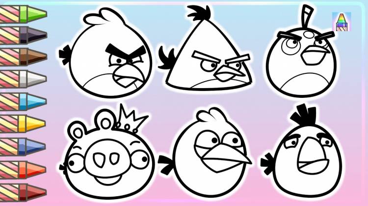 Как нарисовать Персонажей из игры ANGRY BIRDS