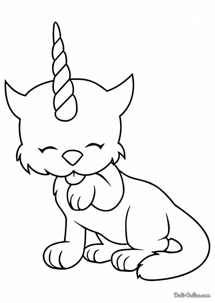 Раскраска Единорог котенок распечатать или скачать