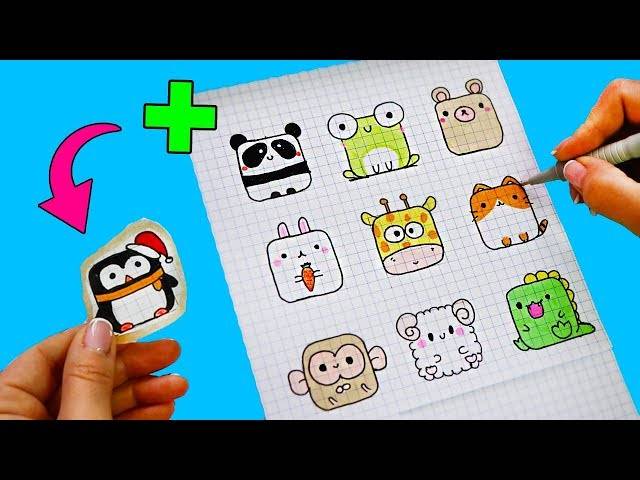 SQUARE ANIMALS BY CELLS! Draw and make stickers!