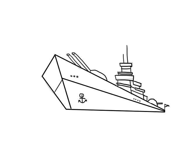 Как нарисовать боевой корабль