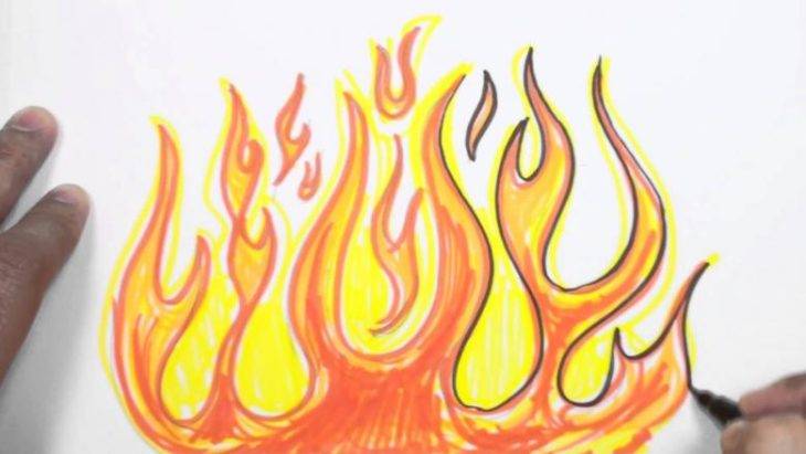 Красивые рисунки огня для срисовки 