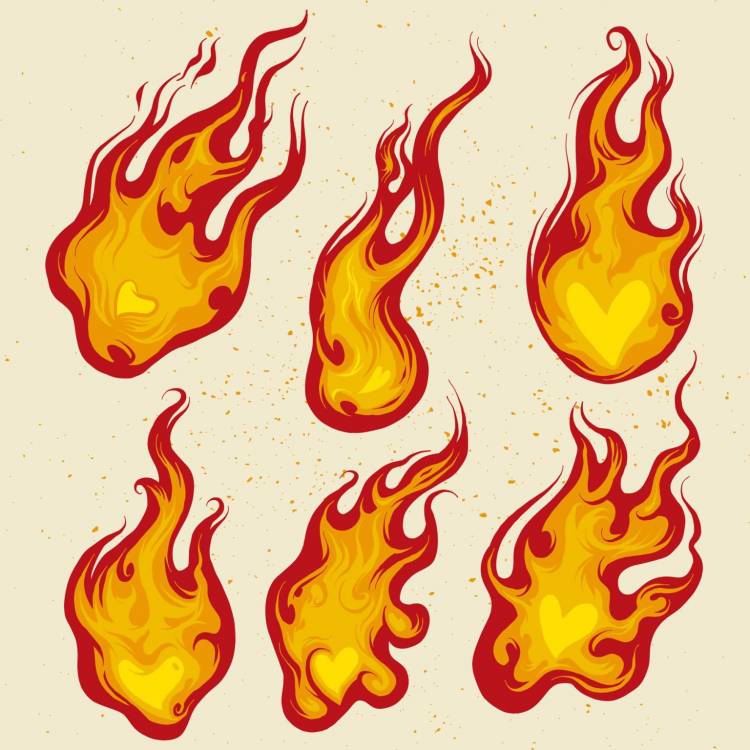 Рисунок огня пламени для срисовки