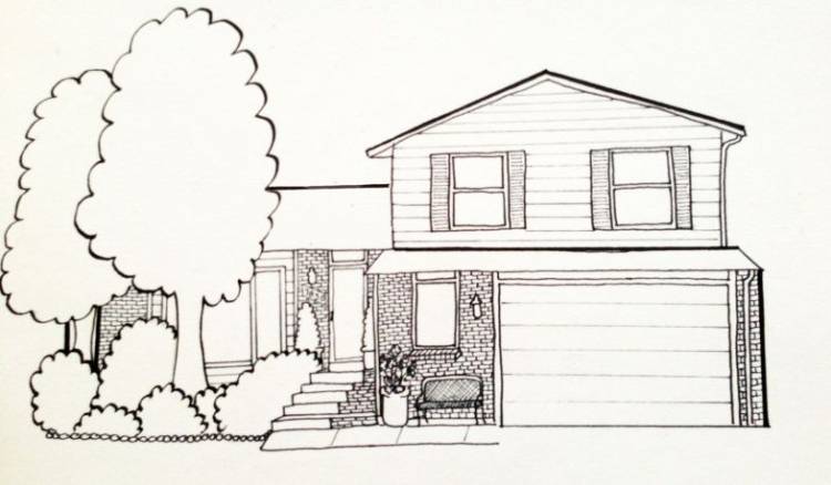 Как нарисовать дом пошагово карандашом
