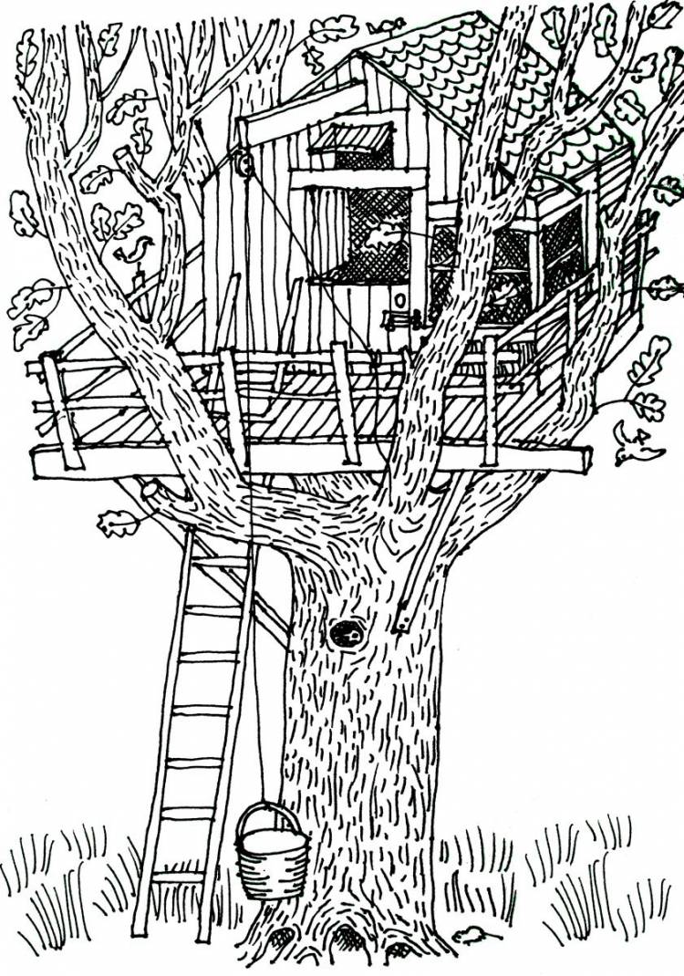 Дом на дереве рисунок, видео