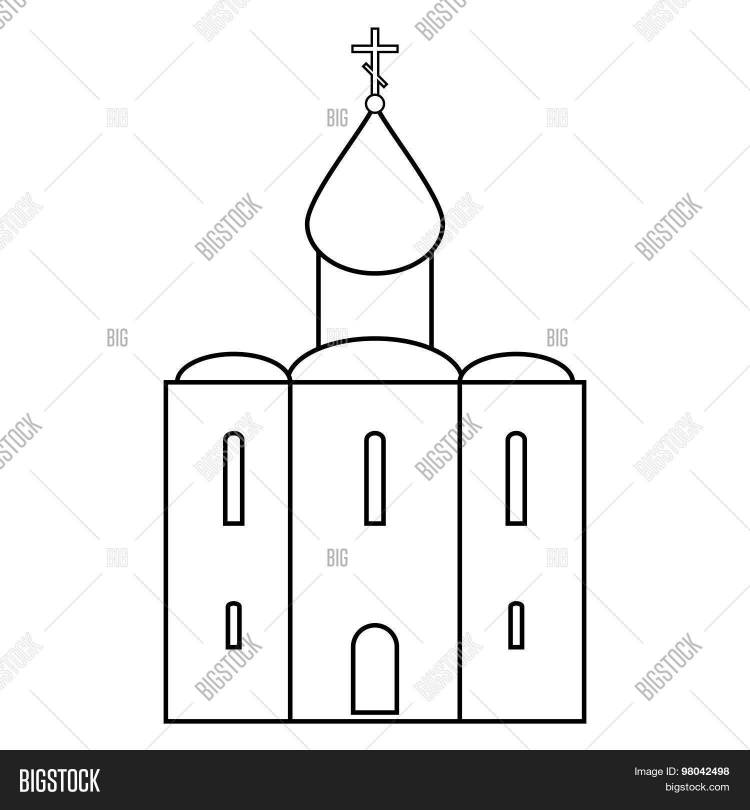 Рисунок церкви для срисовки