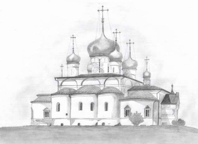 Простые рисунки церкви для рисования