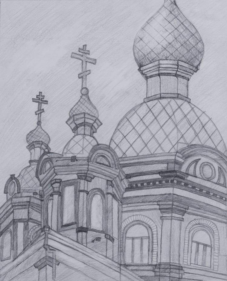 Рисунок церкви легкий для срисовки