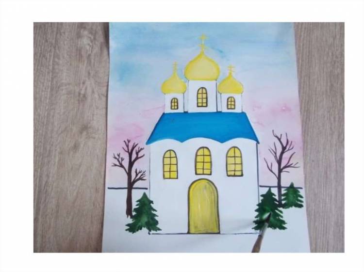 Детские рисунки храма или церкви для детей 