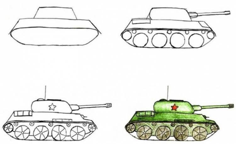 Танки Срисовки Легкие Пошаговые 